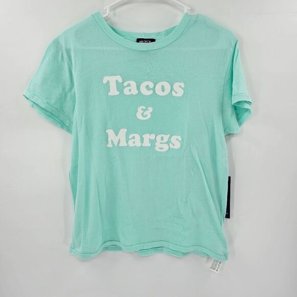 Nwt wildfox tacos and margs tshirt green blue aqua mexico summer tee - Picture 1 of 5